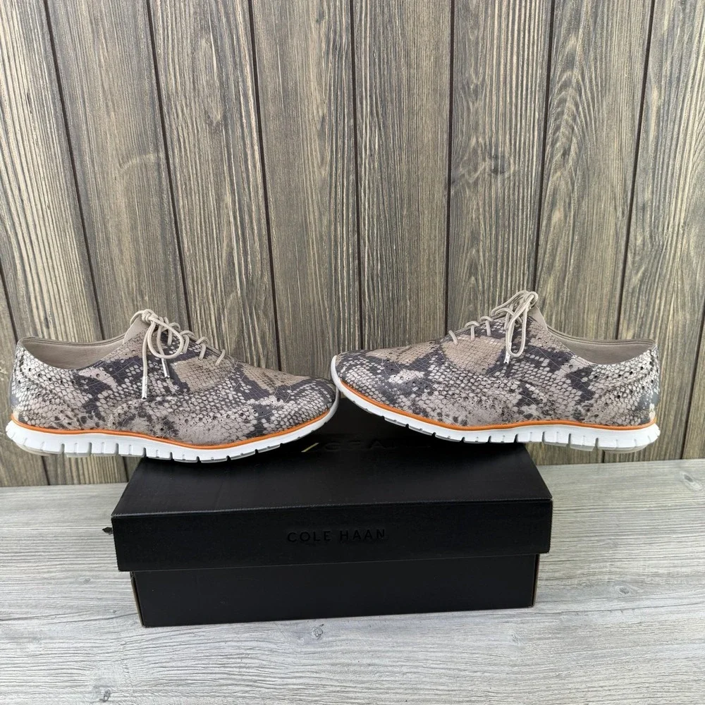 Cole Haan Zerogrand Wing Ox II Python Print Women's Oxford Shoes 8.5B